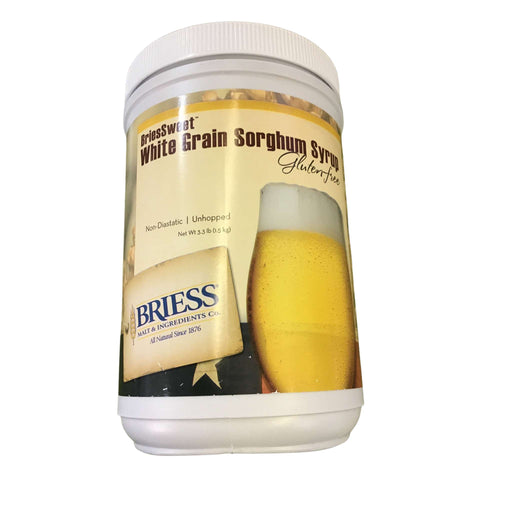 Buy the Briess Unhopped White Grain Gluten Free Sorghum Syrup online at Noble Barons
