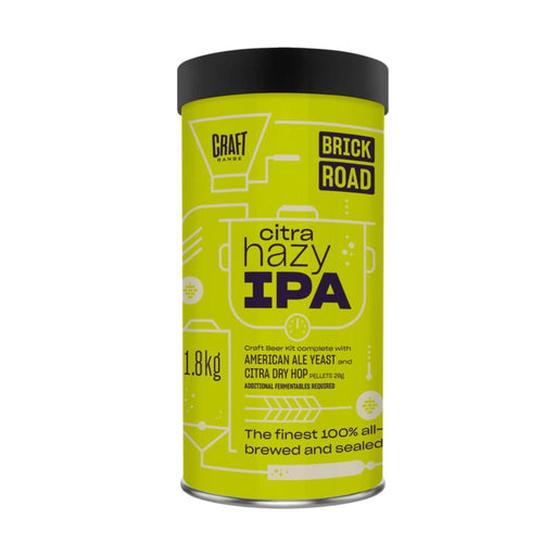 Citra Hazy IPA extract home brew can from Brick Road