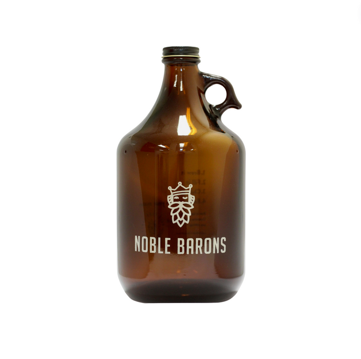 Noble Barons Amber Glass Growler 2L