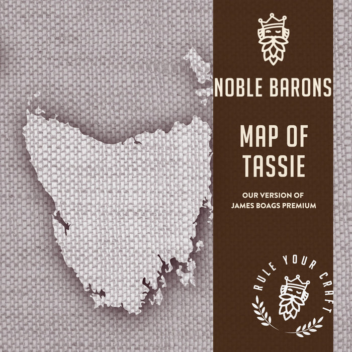 Map of Tassie Home Brew Extract Can Beer Recipe Kit is our clone of James Boags Premium