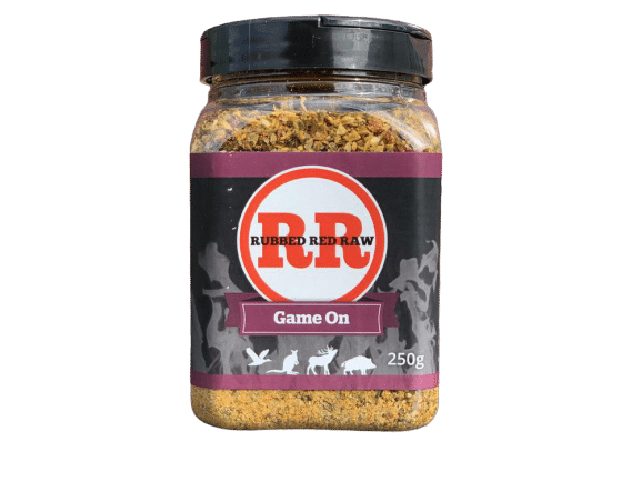 Rubbed Red Raw Game On BBQ Rub 250gm