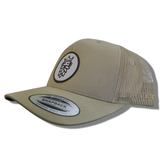 'Rule your craft' in this camel coloured mesh style trucker cap (side)